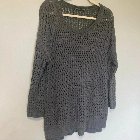 Peruvian Connection  pima cotton modal blend grey long sweater - Picture 4 of 5